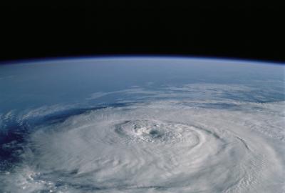 View of a hurricane from space