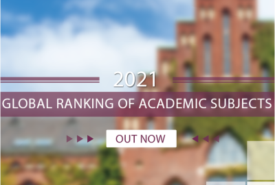 Banner image announcing release of 2021 Global Ranking of Academic Subjects