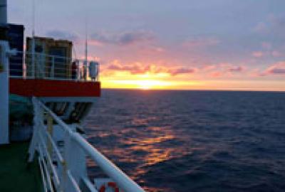 view from a boat of the ocean