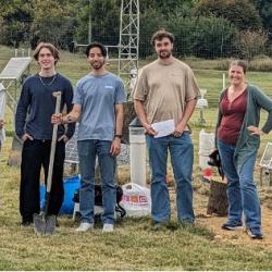 students at a field research site