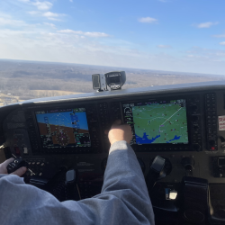 in the plane cockpit