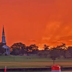 orange sky over umd chapel